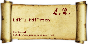 Löw Márton névjegykártya
